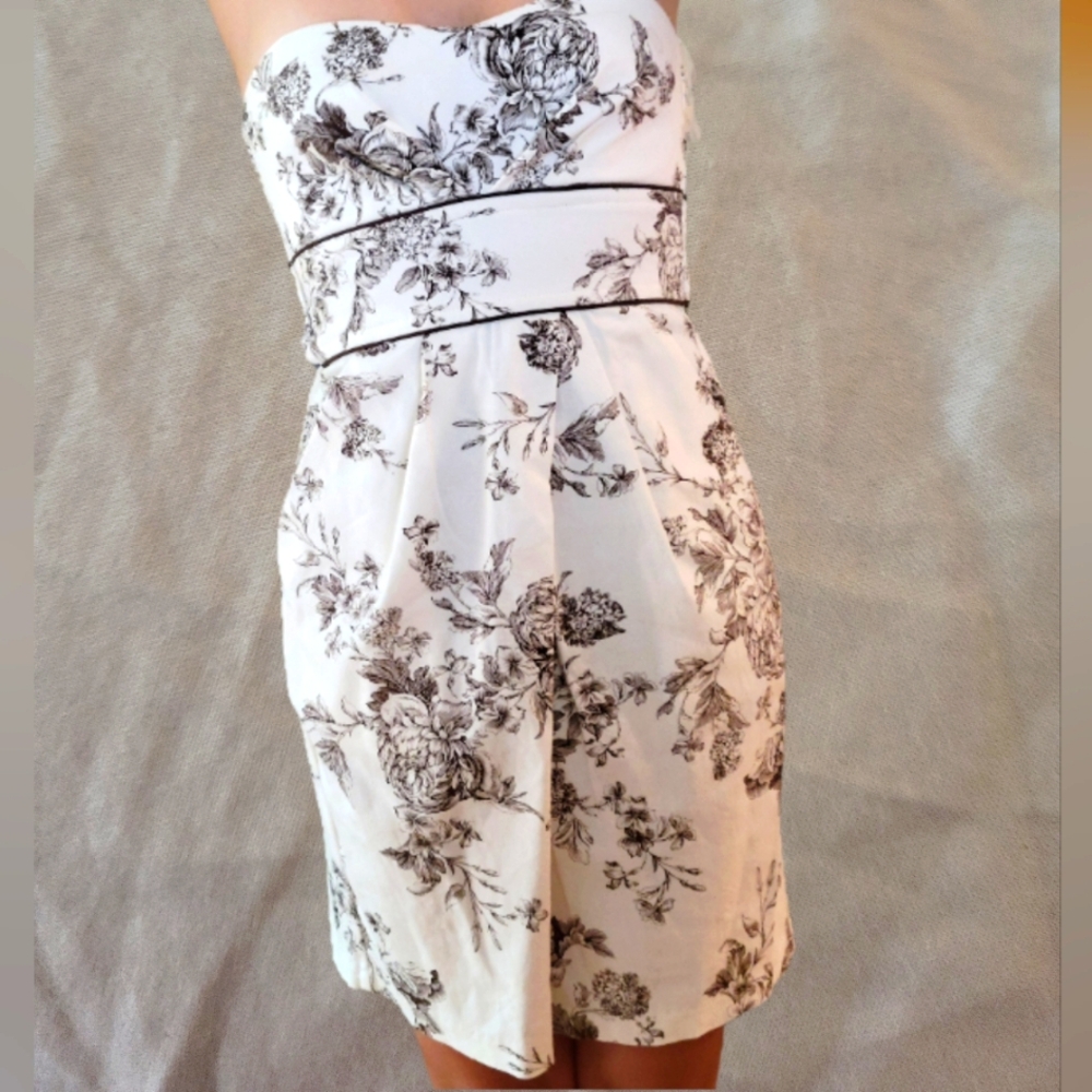 Floral Spring Strapless Dress